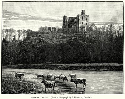 Zamek Norham (grawerunek) autorstwa English School