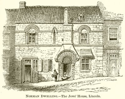 Norman Dwelling. — Dom Żydów, Lincoln autorstwa English School