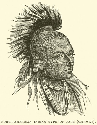 Twarz Indian północnoamerykańskich, Ojibway autorstwa English School