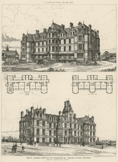 North London Hospital for Consumption, projekt zajął drugie miejsce autorstwa English School