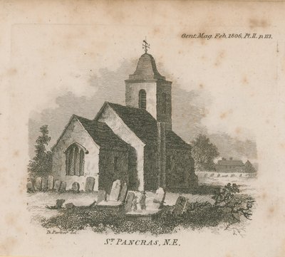 Widok na północno-wschodni kościół św. Pankrasa autorstwa English School
