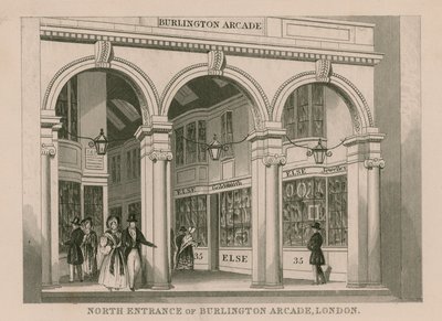 Północne wejście do Burlington Arcade, Londyn autorstwa English School