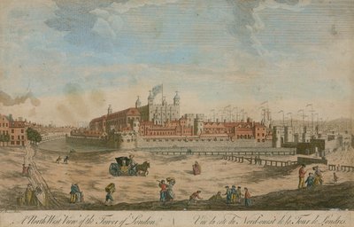 Północno-zachodni widok na Tower of London autorstwa English School