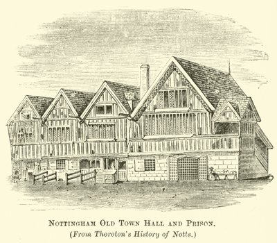 Stary ratusz i więzienie w Nottingham autorstwa English School