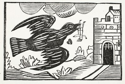 Teraz przez kruka o wielkiej sile, Away biedny Tom został uniesiony, ilustracja z książki rozdziałów XVIII wieku autorstwa Johna Ashtona, wyd. 1882 autorstwa English School