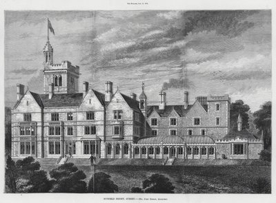 Klasztor Nutfield, Surrey (grawerowanie) autorstwa English School