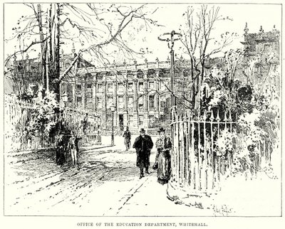 Biuro Departamentu Edukacji, Whitehall (grawerunek) autorstwa English School