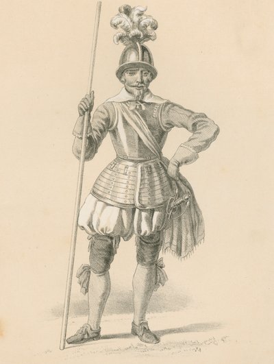 Oficer pikinierów, 1650 r. autorstwa English School