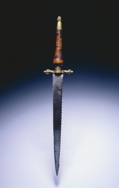 Bagnet oficerski, c.1690 (stal, mosiądz i drewno) autorstwa English School