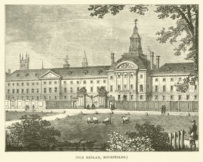 Old Bedlam, Moorfields (grawerunek) autorstwa English School