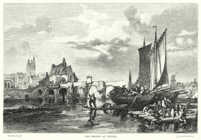 Stary most w Angers (grawerunek) autorstwa English School