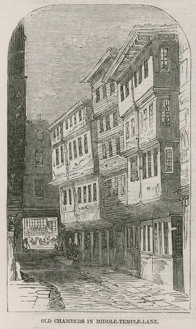 Stare Komnaty w Middle Temple Lane autorstwa English School