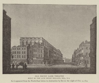Teatr Old Drury Lane (grawerowanie) autorstwa English School