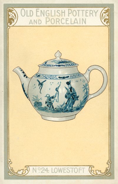 Staroangielska ceramika i porcelana: Lowestoft (kolorowa litografia) autorstwa English School