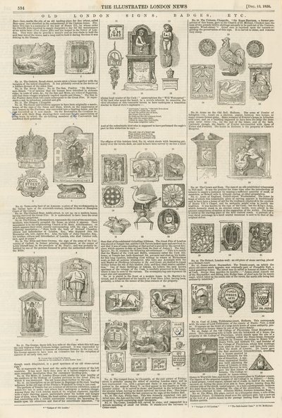 Stare londyńskie znaki, odznaki itp. autorstwa English School