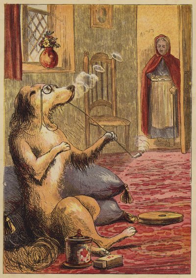 Old Mother Hubbard (kolorowy grawerunek) autorstwa English School
