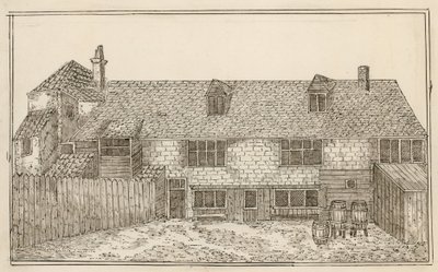 Stary Pied Bull, Islington (tył) (atrament na papierze) autorstwa English School