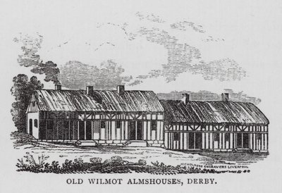 Old Wilmot Almshouse, Derby (grawerowanie) autorstwa English School