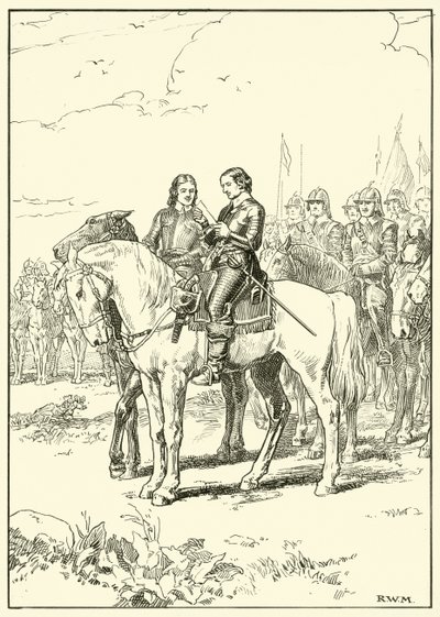 Oliver Cromwell (atrament na papierze) autorstwa English School