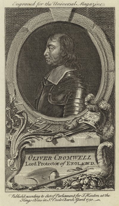 Oliver Cromwell, Lord Protektor Anglii autorstwa English School