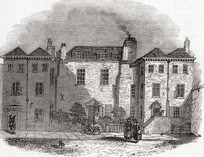 Dom Olivera Cromwella, Clerkenwell Close, Londyn, Anglia, z Old England: A Pictorial Museum, wyd. 1847 autorstwa English School