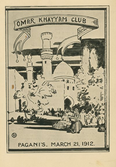 Kolacja klubowa Omara Khayyama, 21 marca 1912, w restauracji Paganis autorstwa English School