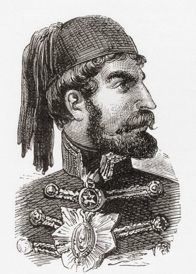 Omar Pasha Latas, z ilustrowanej historii świata Warda i Locka, wyd. ok. 1882 r. autorstwa English School