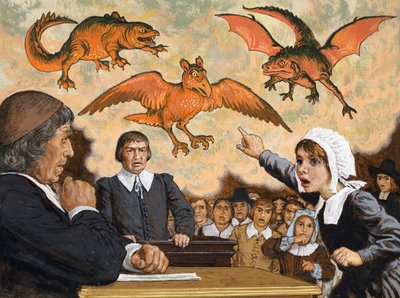 Na procesie, kiedy Szatan przybył do Salem autorstwa English School
