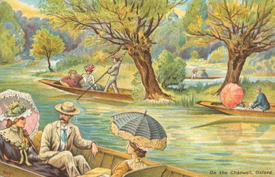 Na Cherwell (kolorowa litografia) autorstwa English School