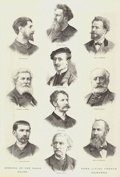 Otwarcie Salonu Paryskiego Niektórzy żyjący malarze francuscy (grafika) autorstwa English School