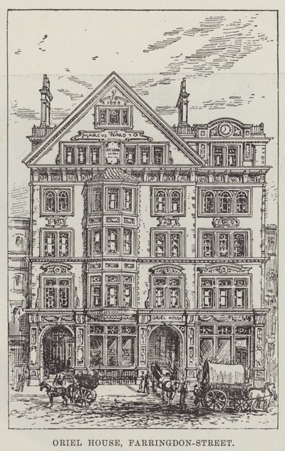 Oriel House, Farringdon-Street (grawerowanie) autorstwa English School