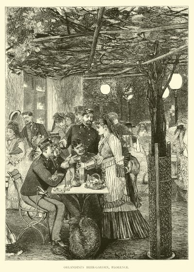 Ogródek piwny Orlandints, Florencja autorstwa English School