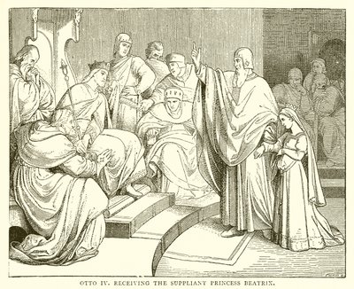 Otto IV otrzymuje Supliant Prencess Beatrix autorstwa English School
