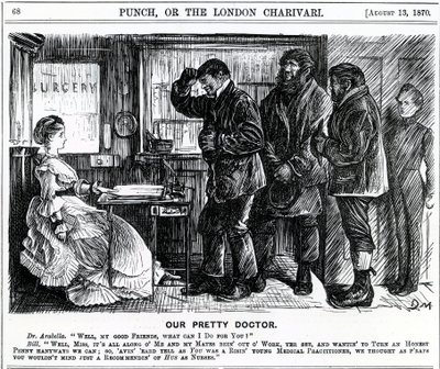 Our Pretty Doctor, opublikowany w Punch Magazine, 1870 autorstwa English School