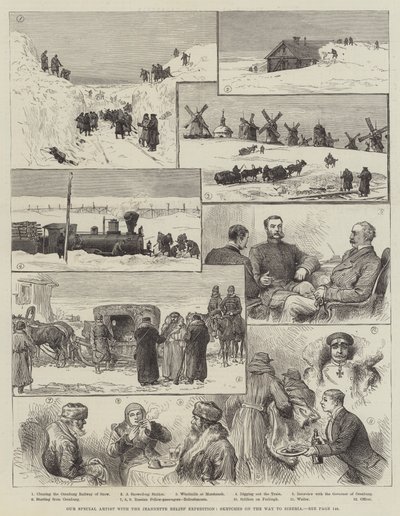 Nasz Artysta Specjalny z Wyprawą Jeannette Relief, Szkice w drodze na Syberię (rycina) autorstwa English School