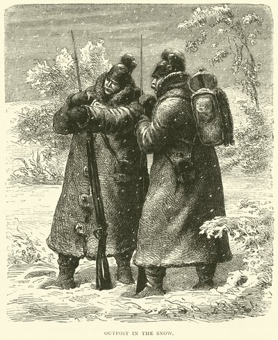 Posterunek w śniegu, październik 1870 autorstwa English School