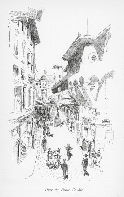 Nad Ponte Vecchio (litografia) autorstwa English School