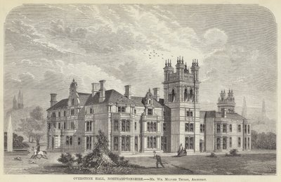 Overstone Hall, Northamptonshire (grawerowanie) autorstwa English School