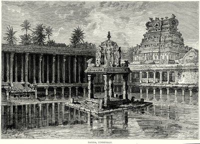 Pagoda, Tinnevelly (grawerunek) autorstwa English School