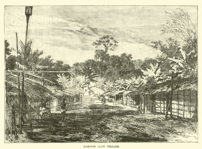 Wioska Pahouin (Wachlarz) autorstwa English School