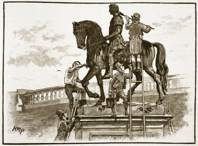 Obraz Król William Black, Dublin, 1822, ilustracja z Cassells Illustrated History of England (zdjęcie w sepii) autorstwa English School