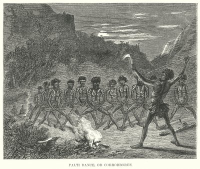 Taniec Palti lub Corrobboree (rycina) autorstwa English School
