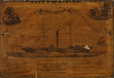 Panorama kabin statku SS Sea-horse (grawerunek) autorstwa English School