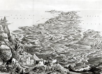 Panoramiczny widok Indii z Himalajów, projekt T. Packer, 1857 autorstwa English School