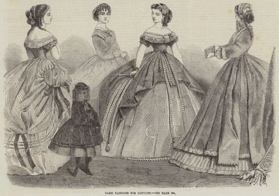 Paris Fashions na styczeń (grawerowanie) autorstwa English School