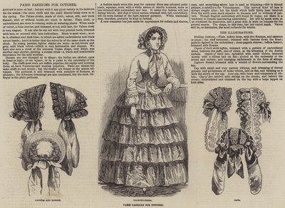 Paris Fashions na październik (grawerowanie) autorstwa English School