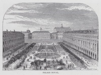 Paryż, Palais Royal (grafika) autorstwa English School
