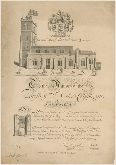 Parafia Św. Idziego Cripplegate, pokonywanie granic, zaproszenie, 1860 autorstwa English School