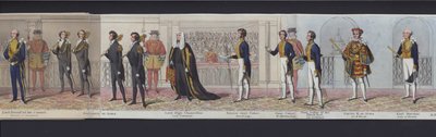 Fragment panoramy ślubu królowej Wiktorii, ok. 1840 r. (akwatinta ręcznie kolorowana) autorstwa English School