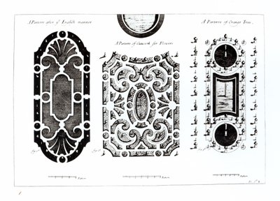 Projekty parterowe, z teorii i praktyki ogrodniczej, Antoine-Joseph Dezallier DArganville (1680-1765), opublikowane ok. 1709 autorstwa English School